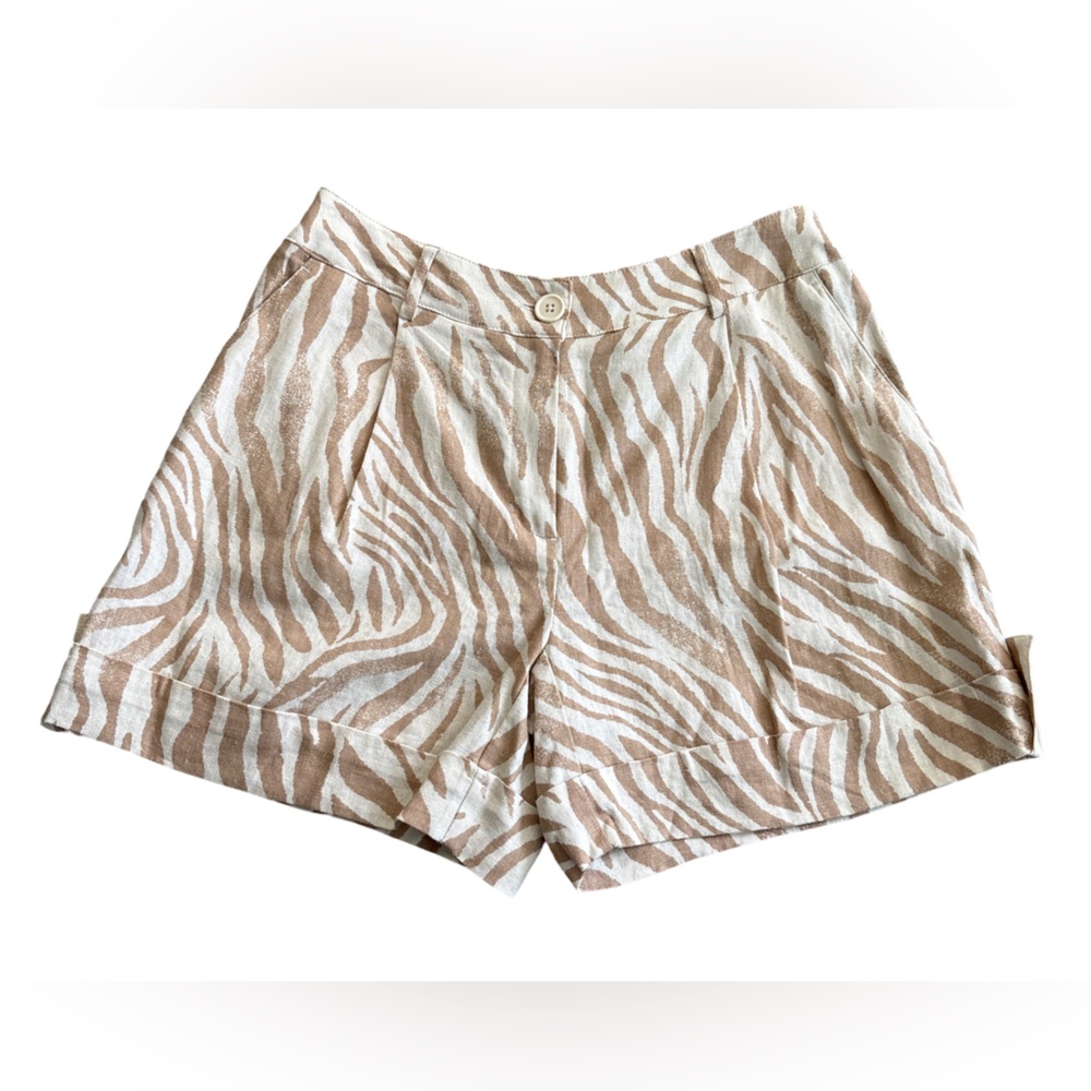 Blue Sol women's linen shorts. Animal/zebra print.  Size 6